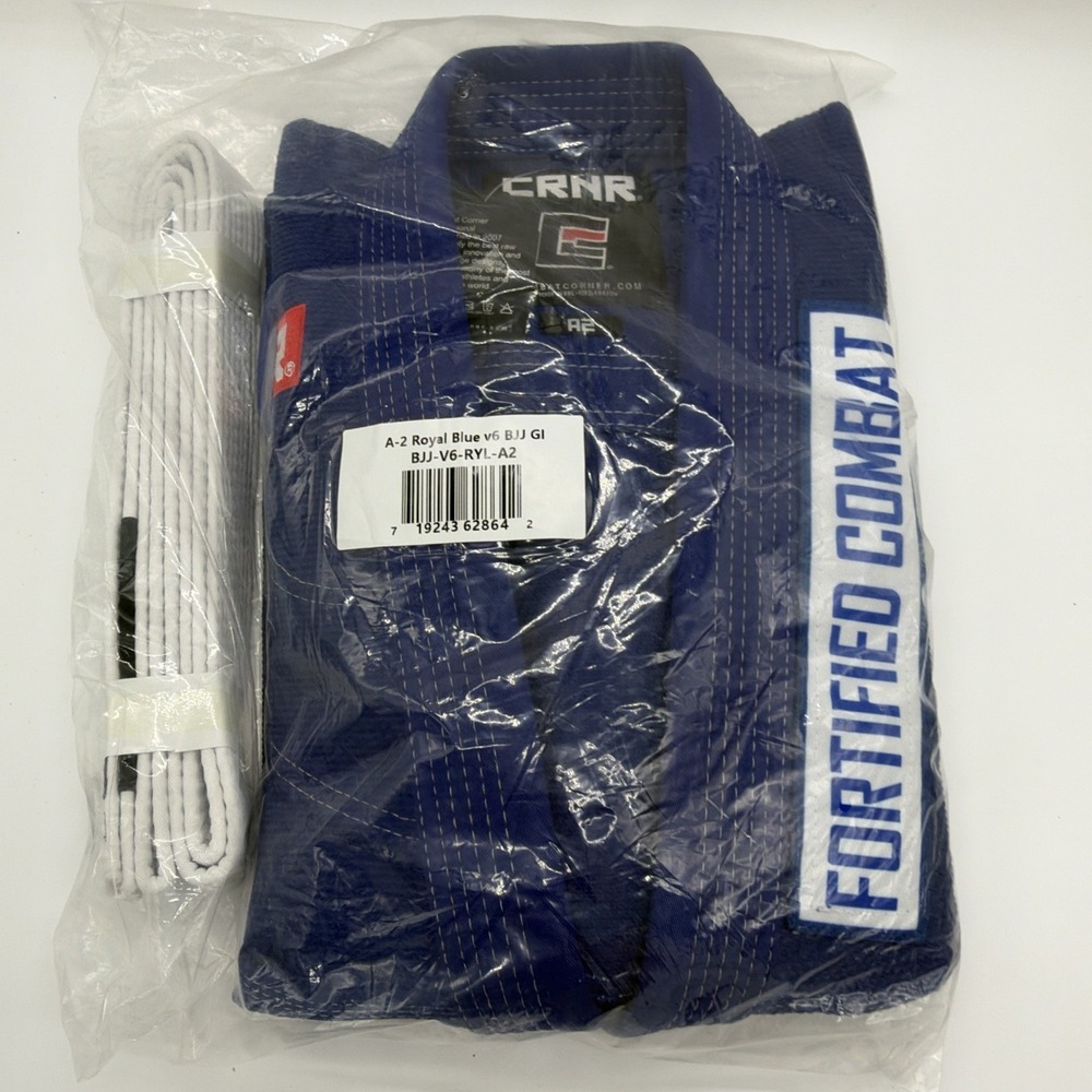 CRNR Combat Corner Jiu Jitsu Gi A2 Royal Blue With Belt Fortified Patch New